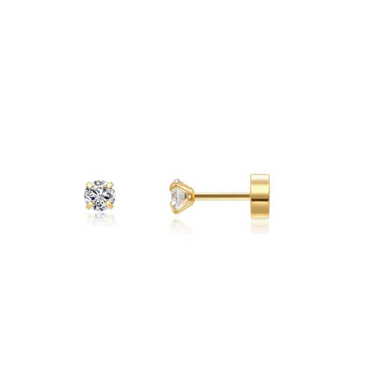 Crystal Clear (Gold- Screw back)