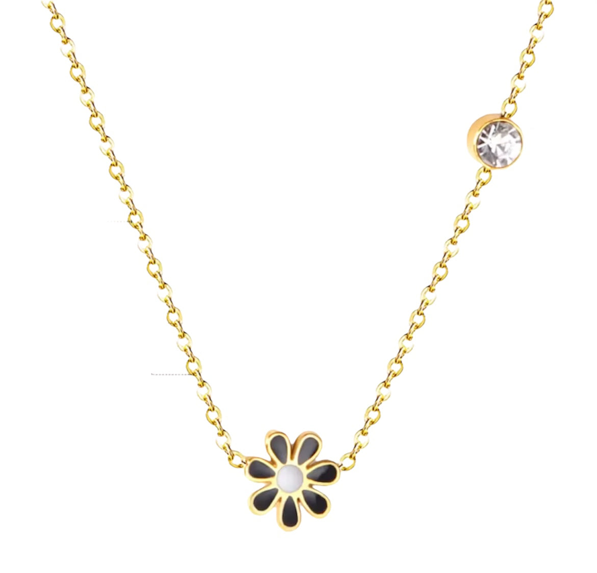 Black Flower Necklace