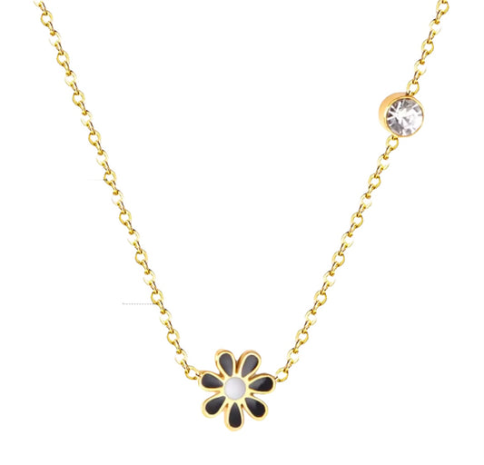 Black Flower Necklace